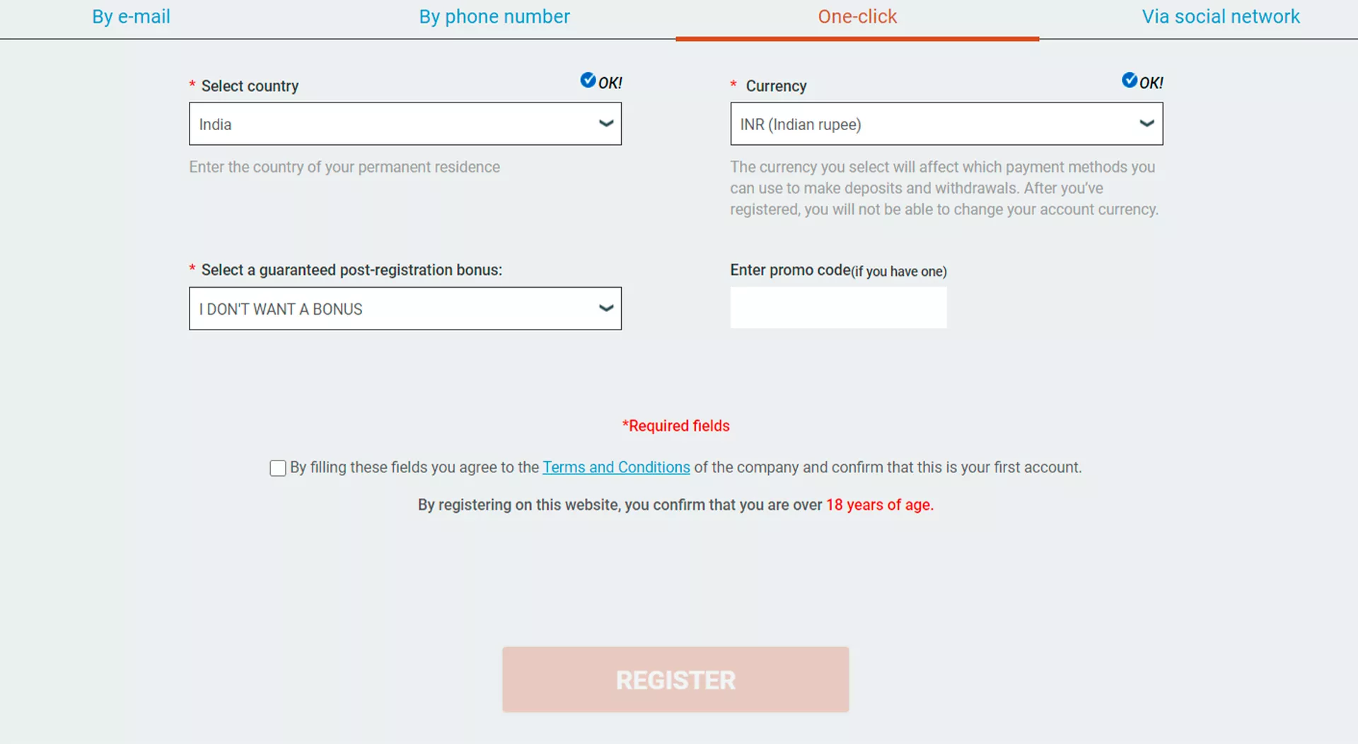 There is a simple and quick way to register on MelBet.