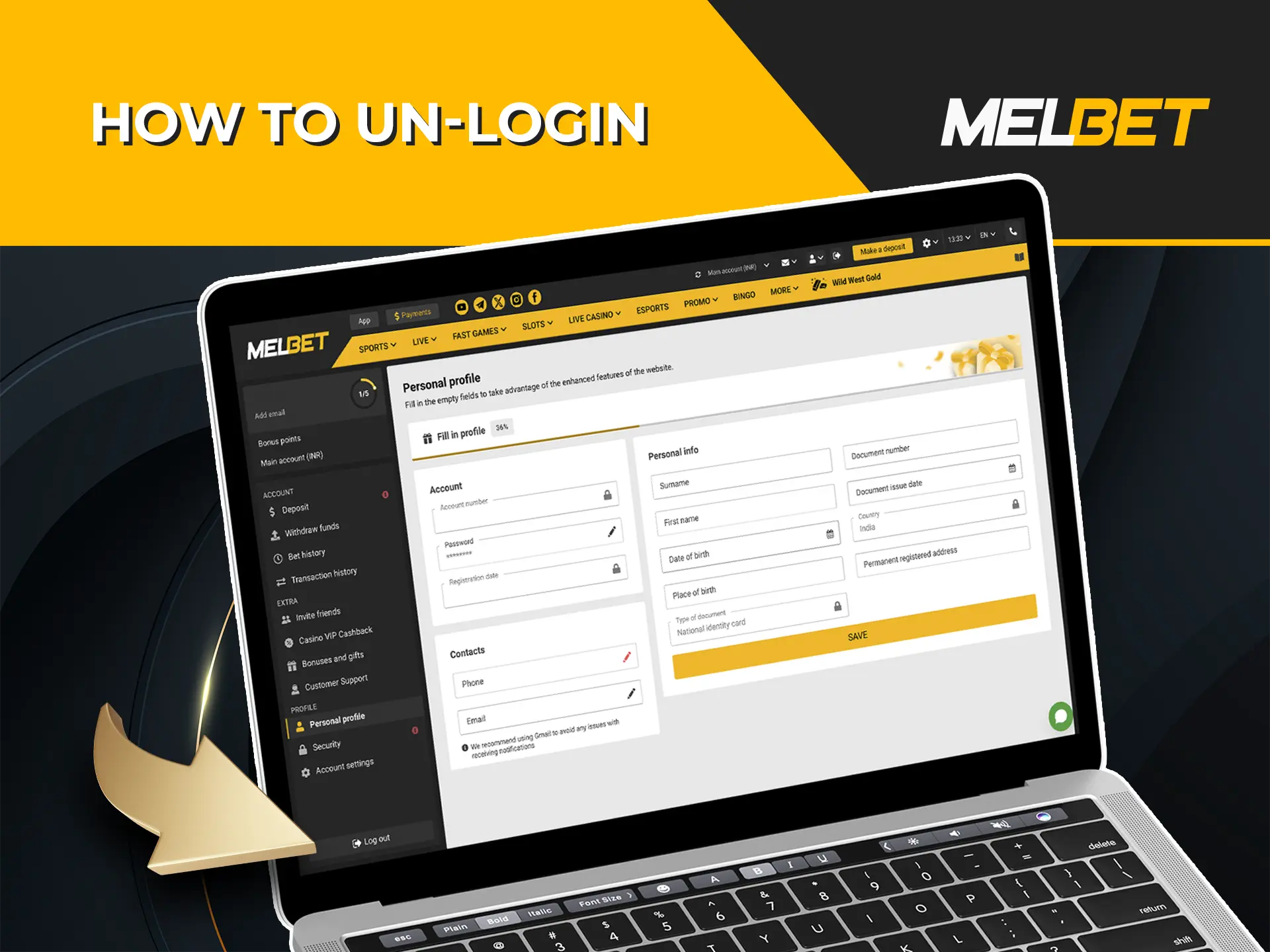 The Melbet casino site is easy to use and you won't have any trouble finding your way out of your account.