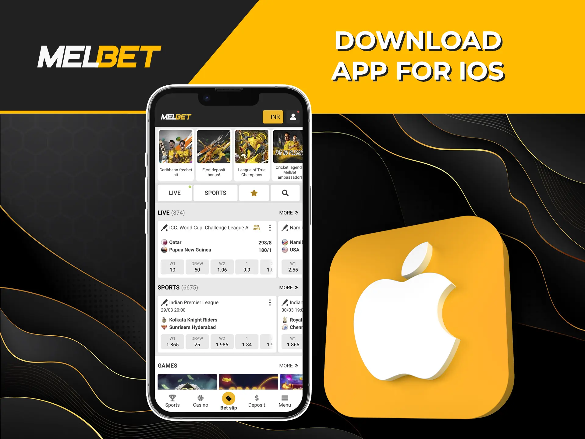 iOS के लिए Melbet ऐप का उपयोग करें जो बहुत अच्छा काम करता है और इसमें उच्च स्तर की सुरक्षा है।