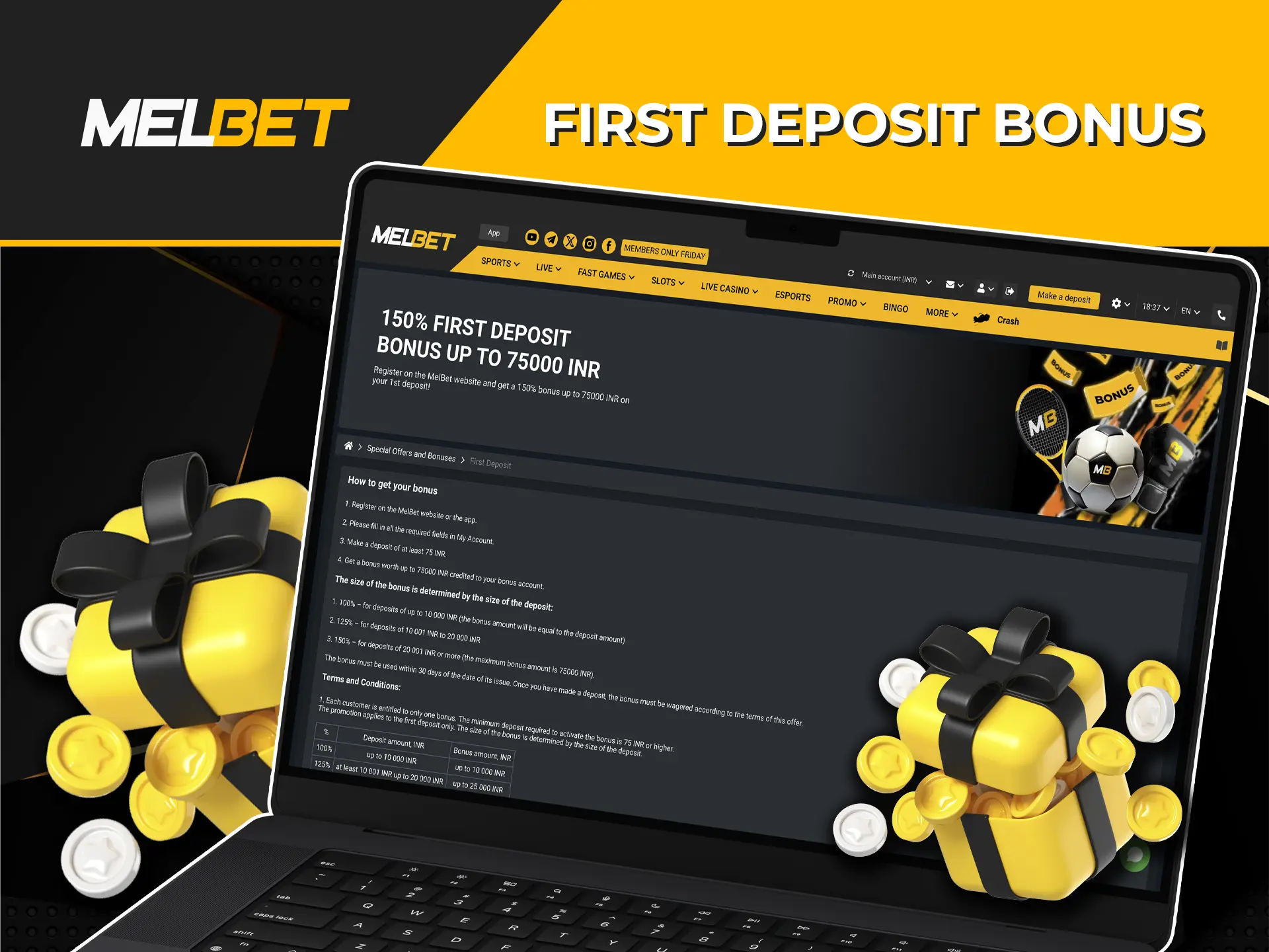 The deposit bonus is a great opportunity to show off your knowledge and win when betting at Melbet website.