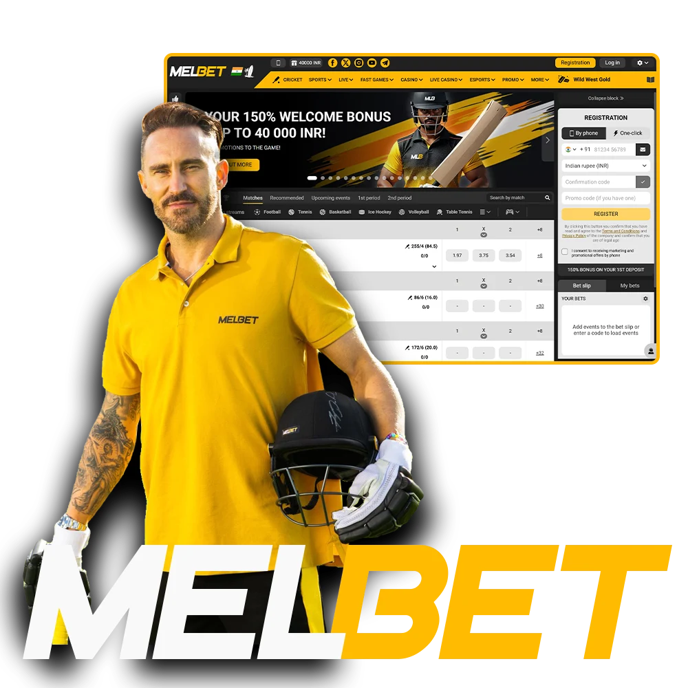 Faf Du Plessis is one of Melbet's main ambassadors.