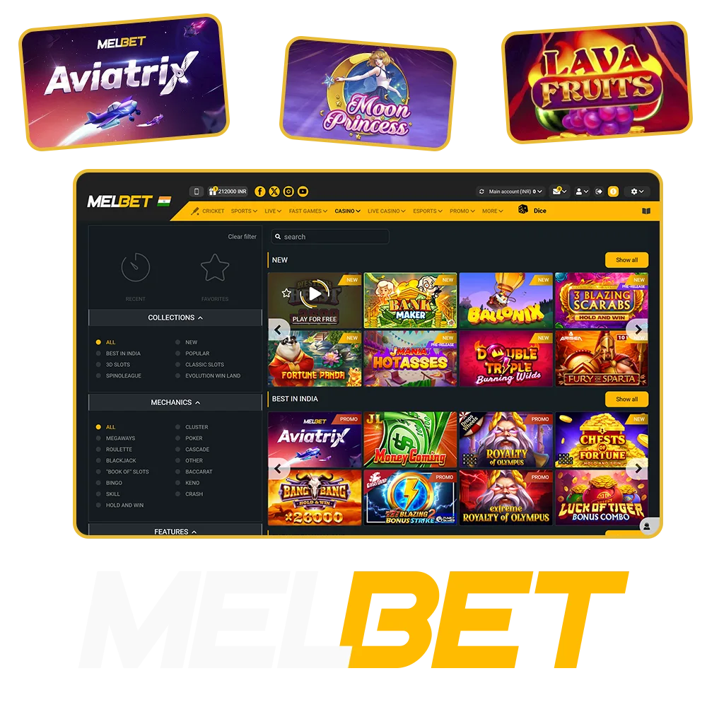 Win a big bonus at the best casino Melbet.