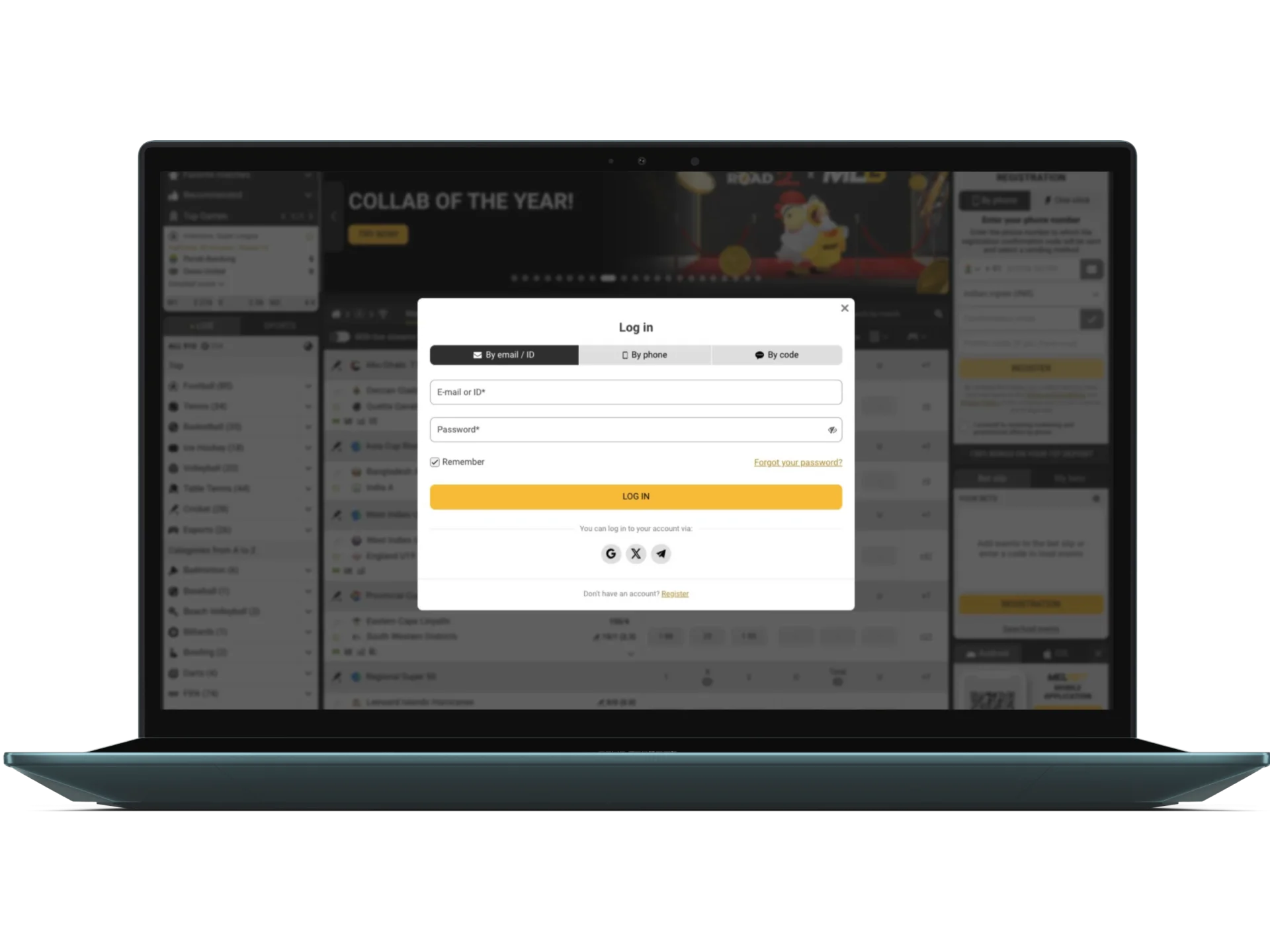 Log in to your Melbet account using the downloaded app.